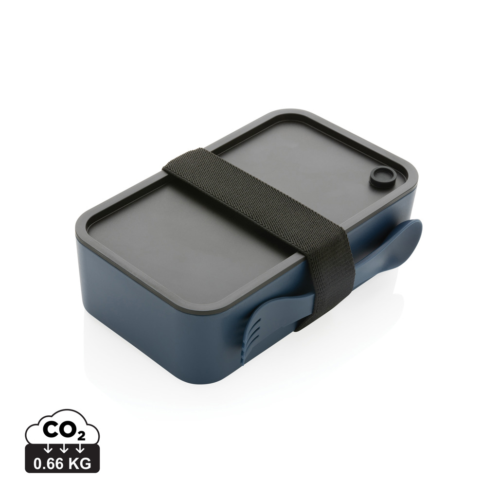 Lunch box promotionnelle avec cuichette en rPP Bleu marine